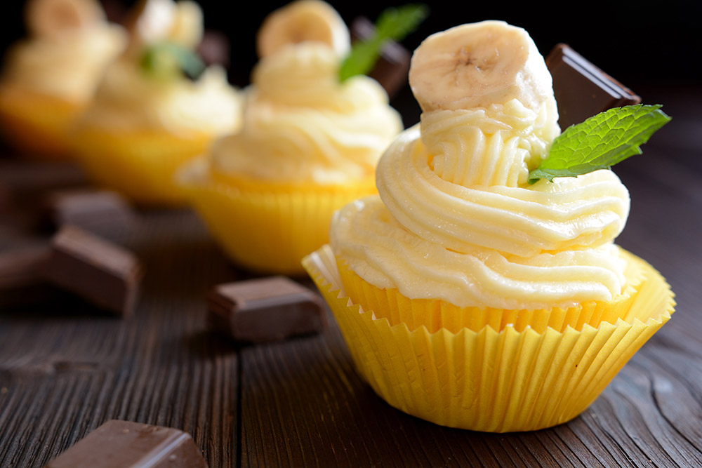 Banana Cupcakes with Banana Buttercream Frosting