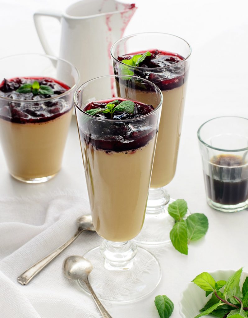 Espresso Panna Cotta with Plum Compote (15Minute Recipe)