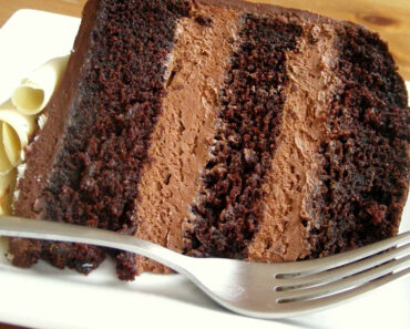 Decadent Moist Chocolate Cake with Frosting (Food Network)