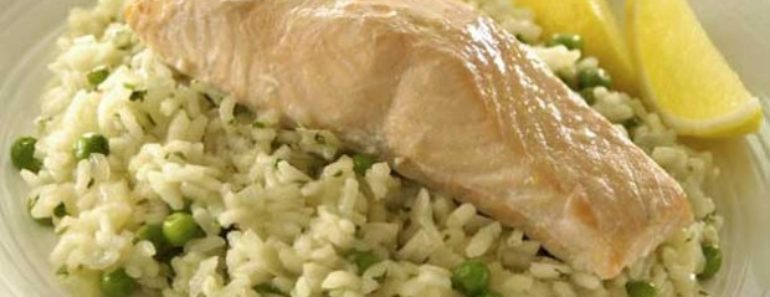 Pan-fried Salmon with Herb Risotto