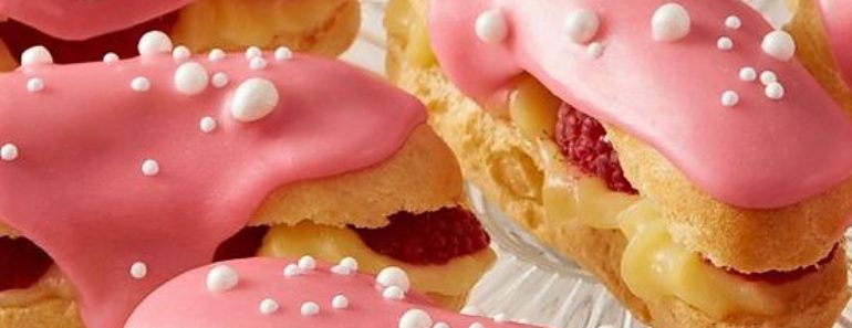 White Chocolate and Raspberry Éclairs (Food Network)