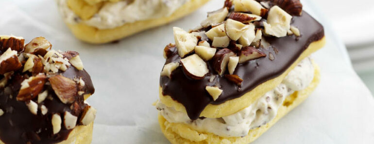 Decadent Frangelico Eclairs with Hazelnut and Chocolate (Food Network)