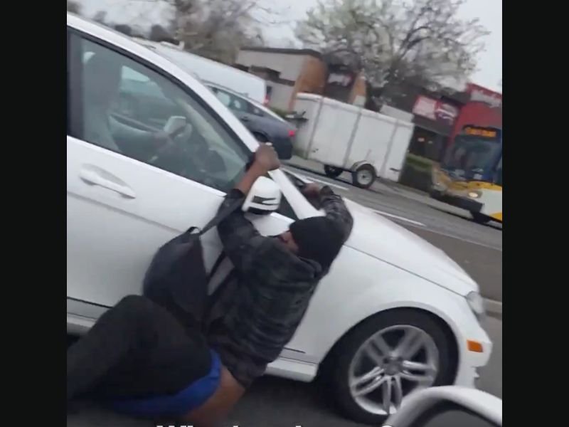Man Clings to Moving Cars in Sacramento, California Before Arrest, Dragged Across Pavement as Vehicle Reaches 40 MPH