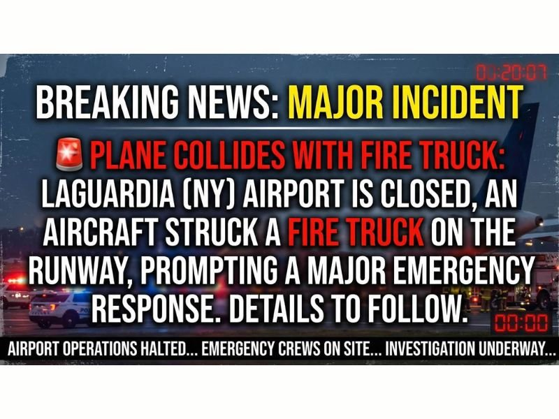Aircraft Operated by Air Canada Jazz Collides With Fire Truck on Runway at LaGuardia Airport Forcing Full Closure and Emergency Response in New York