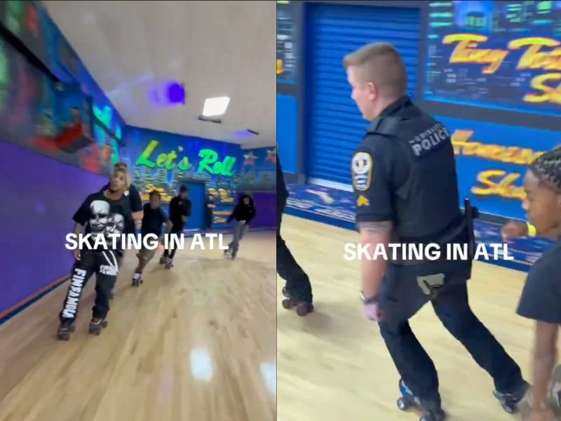 Atlanta Police Join Teens on Roller Skates at Local Rink to Promote Safer Nights After Recent Teen Takeover Incidents