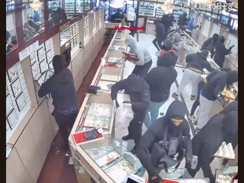 Department of Justice Releases Shocking Footage Showing Robbers Stealing $1.7 Million in Jewelry From Fremont California Store in About One Minute