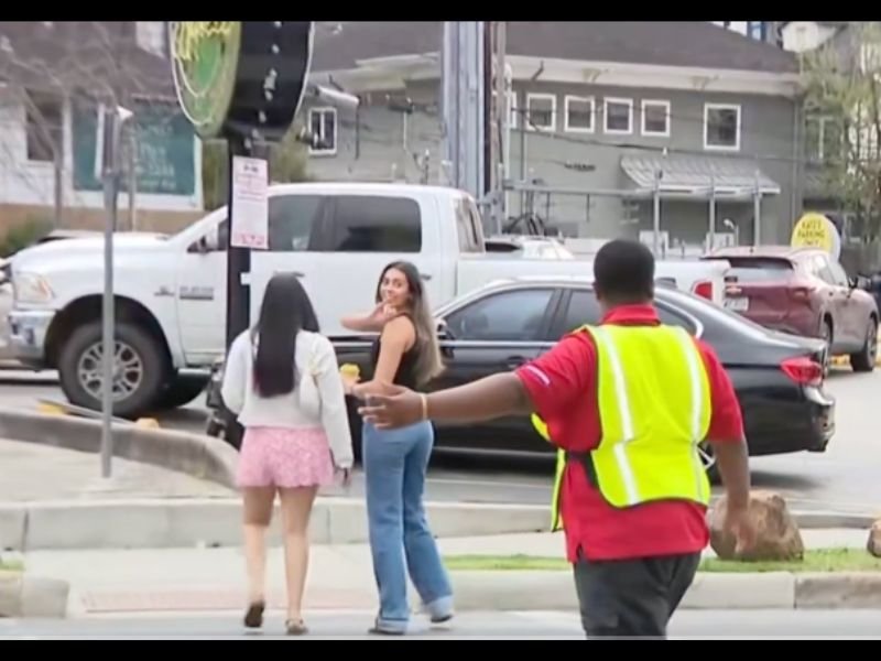 Houston Man Spends Weekends Guiding Pedestrians at Busy Montrose and Westheimer Intersection to Keep People Safe