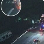 Late-Night Big Rig Crash Sends RV Down Embankment and Shuts Down Westbound 210 Freeway in Irwindale, California