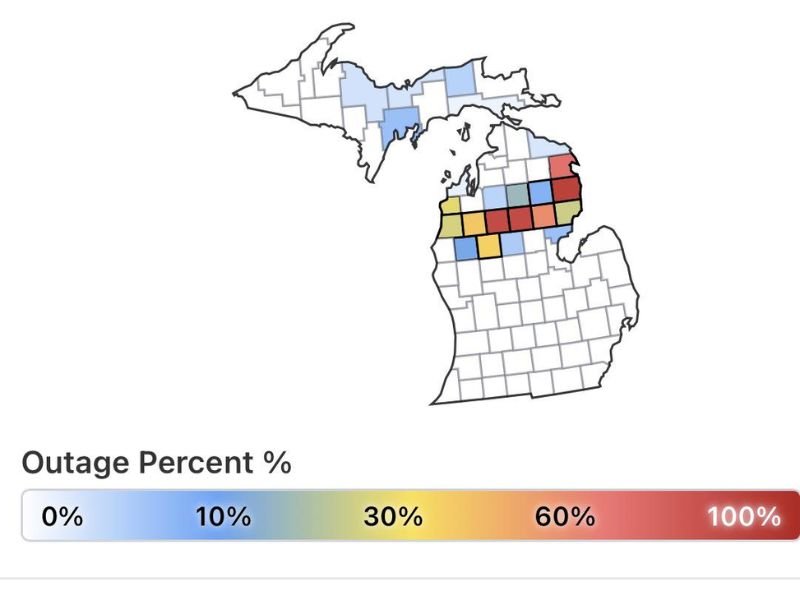 Michigan Power Crisis Leaves Over 109,000 Without Electricity as Northern and Central Counties See Widespread Outages