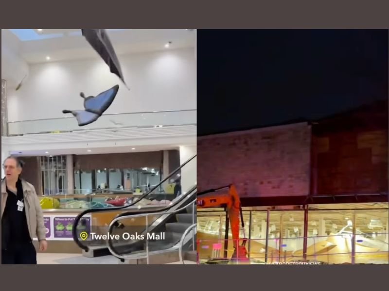 Sudden Collapse of Temporary Construction Wall Inside Twelve Oaks Mall in Novi Michigan Sparks Panic Among Shoppers