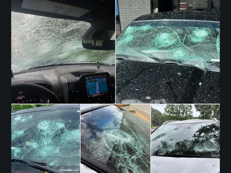 Baseball to Softball Size Hail Causes Catastrophic Vehicle Damage Across Springfield Missouri Aurora Billings and Springfield Branson National Airport
