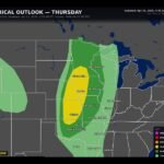 Damaging Winds, Very Large Hail and Tornadoes Returning Across Great Plains and Midwest Thursday &mdash; Slight Risk Covers Sioux Falls Through Wichita and Kansas City Corridor