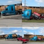 Freight Train Slams Into Semi-Trailer Stuck at Texas Railway Crossing &mdash; Driver Escapes Seconds Before Impact