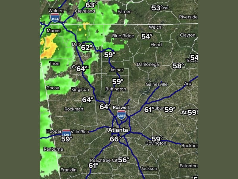 Much Needed Rain Finally Arriving Across Northwest Georgia Saturday Morning — Quarter to Half Inch Rainfall Possible With Temperatures in the Upper 50s to Mid 60s