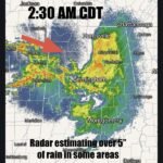Over 5 Inches of Rain Estimated by Radar Across Northwest Alabama at 3AM With Localized Flooding Concern Trees Down in Winfield and More Storms Expected Wednesday Evening