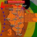 Several Tornadoes, 80 MPH Damaging Winds and Very Large Hail Threatening Illinois Monday &mdash; Level 3 Hazards With 45 to 60 Percent Severe Coverage From Noon to 11 PM