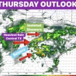 Texas Thursday Outlook Brings Heaviest Rain to Central Texas Severe Storms Near Del Rio and 90% Rain Coverage Expected Friday Across North Texas