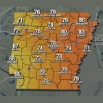 Warm Highs of 67 to 81 Degrees Across Arkansas Tuesday With Gusts Over 20 MPH &mdash; Clouds and Low Rain Chances With Stronger Storms Possible Friday