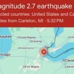 2.7 Magnitude Earthquake Strikes 2 Miles From Carleton in Monroe County Southeast Michigan at 5:32 PM Second Quake to Hit Metro Detroit Area in Under 8 Days