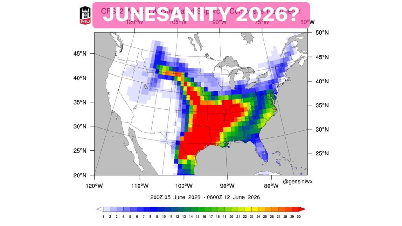 Active Severe Weather Pattern Hinted Across Texas, Oklahoma and Central Plains During Junesanity 2026 Window June 5 to 12