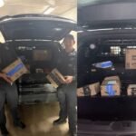 Amazon Driver Quits Mid-Shift Throwing Packages Into Street in Flat Rock Michigan as Police Officers Step In to Complete Deliveries to Waiting Residents