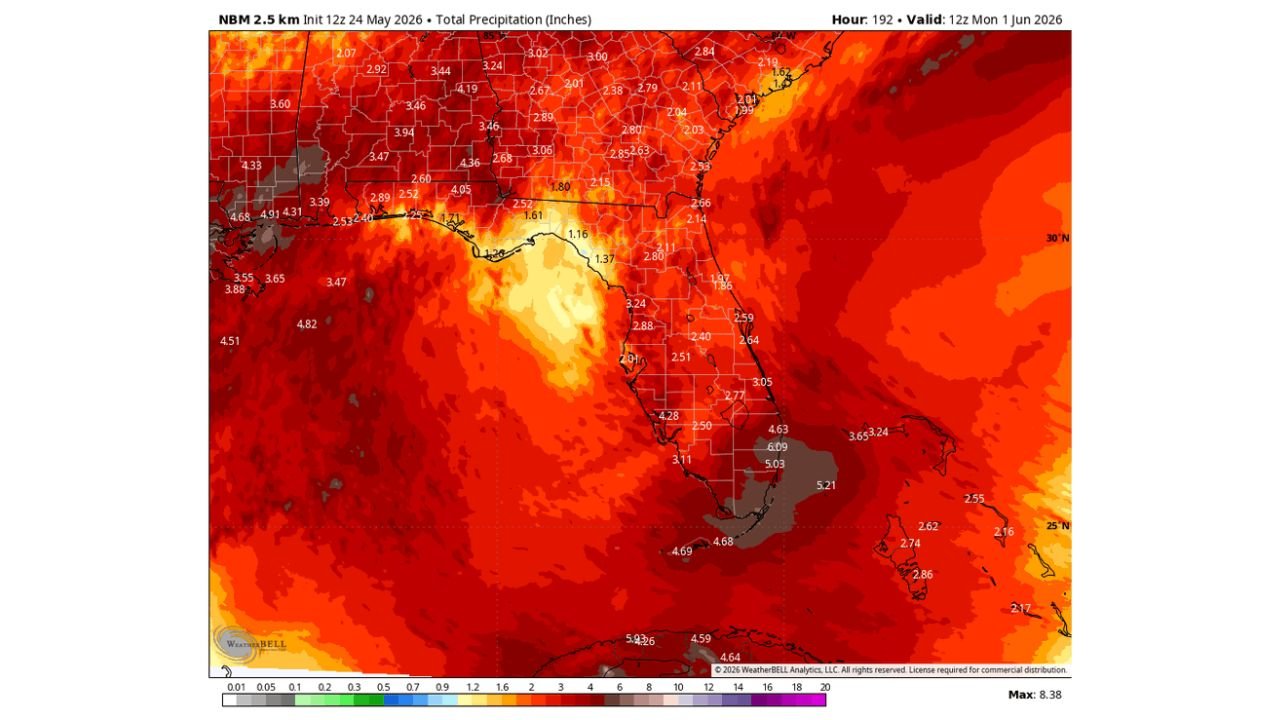 Beneficial Rainfall Totals Up to 4 to 6 Inches Expected Across Florida and Gulf Coast From Sunday May 24 Through June 1