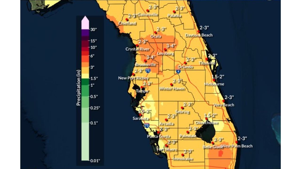 Daily Thunderstorms and 2 to 4 Inches of Rain Forecast Across Tampa, Orlando and Central Florida Through June 1