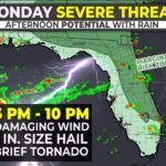 Damaging Winds 1 Inch Hail and Brief Tornado Possible Across Central and East Florida Including Orlando and Melbourne Under Marginal Risk Monday 3PM to 10PM