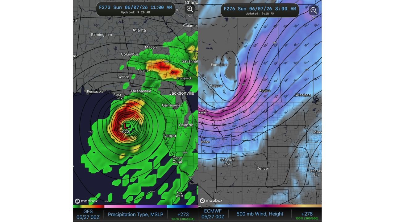 GFS Model Showing 972 MB Gulf System Threatening Panama City and Tallahassee Area Around June 7 Still an Outlier Signal