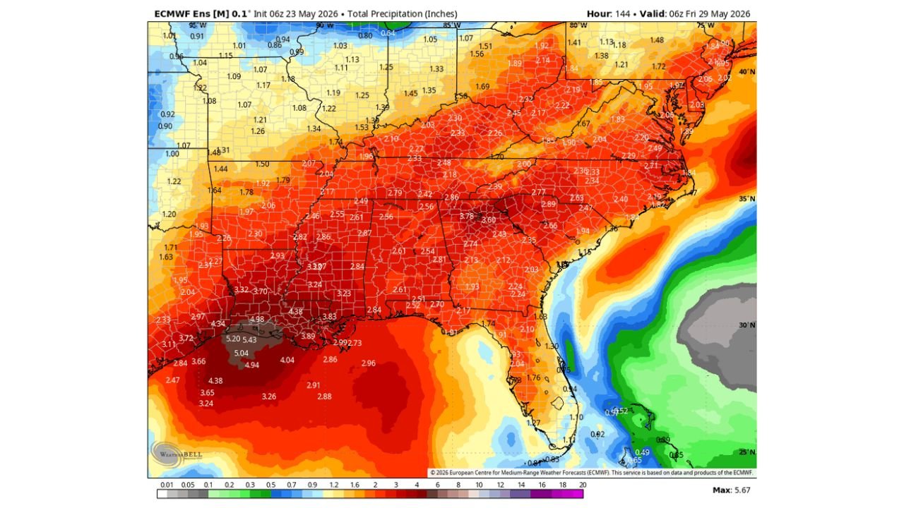 Heavy Rain and Storms Signal Stays Strong Across Louisiana, Mississippi and Gulf Coast Through End of Next Week