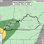 Isolated Damaging Winds and 2% Tornado Risk Placed Over Western Kentucky Paducah Madisonville and Owensboro Under Marginal Risk Tuesday Evening May 5 2026