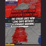 Jefferson County Birmingham Metro Reaches Remarkable 1540 Days Without a Single Tornado Warning Since February 18 2022 as Streak Continues to Grow