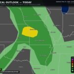 Kansas City Added to Slight Risk Zone Driven by Damaging Hail Threat as Tornado and Wind Potential Remain Low Today