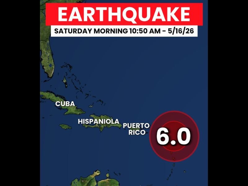 Large 6.0 Earthquake Strikes Atlantic Ocean East of Antigua and Barbuda Saturday Morning May 16 With No Tsunami Threat for Caribbean and United States