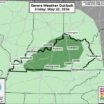 Marginal Risk Level 1 Severe Storms With 2 Percent Tornado Risk Targeting Kentucky Including Louisville Lexington Bowling Green and Paducah Tomorrow