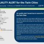 Ozone Air Quality Alert Issued for Twin Cities With Unhealthy Conditions for Sensitive Groups Friday May 29 Noon to 9 PM