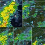 Scattered Showers Heavy Rain Bursts and Thunderstorms Sweeping Across North Carolina From Crystal Coast and Outer Banks Through Raleigh Charlotte and Fayetteville Thursday Morning