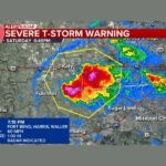 Severe Thunderstorm Warning Issued for Fort Bend Harris and Waller Counties With 60 MPH Winds and 1 Inch Hail Targeting Katy Fulshear and Sugar Land Until 7:15 PM