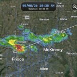 Strong Storm Cell Tracking Northeast From Prosper Through McKinney to Melissa in Collin County Texas This Morning With Spotty Coverage Expected Rest of Day