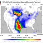 Strong Supercell Composite Signal Firing Across Texas, Oklahoma and Kansas in Week 3 Window June 8 to 14