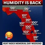 Surge of Humidity Pushing Heat Index to 100 to 102 Degrees Across Florida Including Tampa Fort Myers Orlando and Miami This Memorial Day Weekend