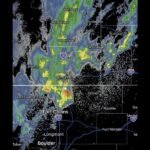 Thunderstorms With Pea Size Hail and Lightning Tracking Northeast Across North Larimer and Weld County Colorado Into Southeast Wyoming Including Fort Collins