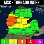 Tornado Risk With Supercells Large Hail and Damaging Winds Targeting Western Michigan Including Muskegon Frankfort Grand Rapids and Cadillac Today May 17