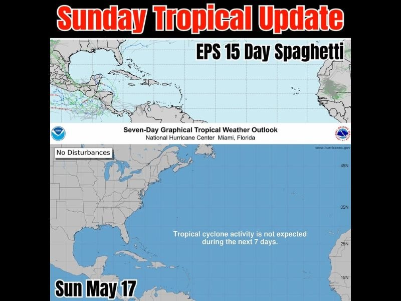Tropical Season Underway With NHC Daily Outlooks Begun Across Atlantic Basin and Caribbean Sunday With No Disturbances and No Activity Expected Next 7 Days