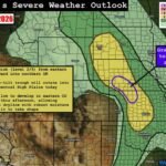 Western South Dakota Through Kansas and Northern Oklahoma Facing Slight Risk Severe Weather With Greatest Tornado Threat Near Kearney Today