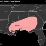 Atlanta Georgia New Orleans Louisiana and Mobile Alabama Face Level 1 Tornado Risk Thursday as Tropical System Remnants Slide Across the Gulf Coast
