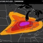 Central Illinois and Northwest Indiana Upgraded to Level 4 of 5 Outbreak Wednesday Bringing Strong Tornadoes 80 MPH Winds and Tennis Ball Hail