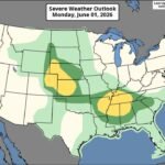 Central Plains and Southeast Hit by Large Hail and Severe Wind Gusts as SPC Issues Slight Risk Across Two Separate Zones Monday