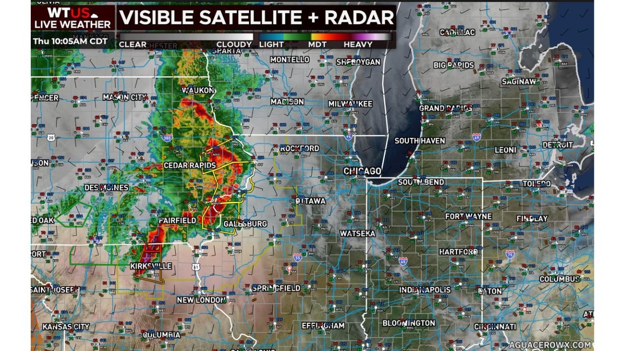 Eastern Iowa and Northern Illinois Face Intense and Very Dangerous Tornado Threat This Afternoon as MCS Tracks Eastward Through Cedar Rapids