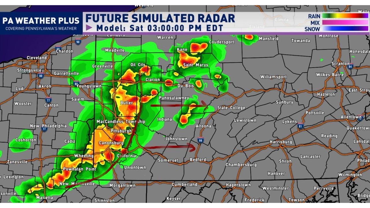 Eastern Ohio, Pennsylvania, and Western New Jersey Facing 50 to 65 MPH Wind Gusts as Wind Complex Pushes West to East Between I-70 and I-80 This Afternoon Saturday June 6